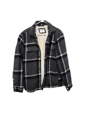 Old Navy Sherpa-Lined Flannel Shacket Size Medium